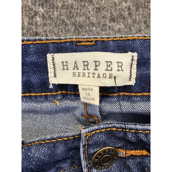 Harper Heritage Jeans Mid Rise Skinny Raw Hem Womens Size 26 - Picture 9 of 14